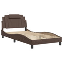 vidaXL barna műbőr ágykeret Viana matrac nélkül 100 x 200 cm