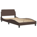 vidaXL barna műbőr ágykeret Viana matrac nélkül 100 x 200 cm