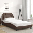 vidaXL barna műbőr ágykeret Viana matrac nélkül 100 x 200 cm