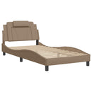 vidaXL cappuccino színű műbőr ágykeret Viana matrac nélkül 100x200 cm