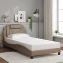 vidaXL cappuccino színű műbőr ágykeret Viana matrac nélkül 100x200 cm