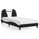 vidaXL fekete és fehér műbőr ágykeret Viana matrac nélkül 100x200 cm