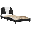 vidaXL fekete és fehér műbőr ágykeret Viana matrac nélkül 100x200 cm