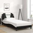 vidaXL fekete és fehér műbőr ágykeret Viana matrac nélkül 100x200 cm