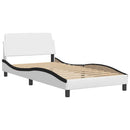 vidaXL fehér és fekete műbőr ágykeret Viana matrac nélkül 100x200 cm