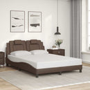 vidaXL barna műbőr ágykeret Viana matrac nélkül 120 x 200 cm