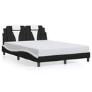 vidaXL fekete és fehér műbőr ágykeret Viana matrac nélkül 120 x 200 cm