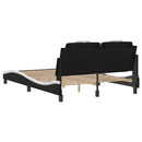 vidaXL fekete és fehér műbőr ágykeret Viana matrac nélkül 120 x 200 cm