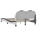 vidaXL fehér és fekete műbőr ágykeret Viana matrac nélkül 120 x 200 cm