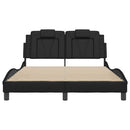 vidaXL fekete műbőr ágykeret Viana matrac nélkül 140 x 190 cm