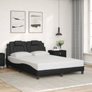 vidaXL fekete műbőr ágykeret Viana matrac nélkül 140 x 190 cm