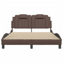 vidaXL barna műbőr ágykeret Viana matrac nélkül 140x190 cm