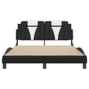 vidaXL fekete és fehér műbőr ágykeret Viana matrac nélkül 140x190 cm