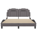 vidaXL szürke műbőr ágykeret Viana matrac nélkül 140 x 200 cm