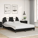vidaXL fekete és fehér műbőr ágykeret Viana matrac nélkül 140 x 200 cm