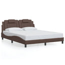 vidaXL barna műbőr ágykeret Viana matrac nélkül 160 x 200 cm