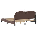 vidaXL barna műbőr ágykeret Viana matrac nélkül 160 x 200 cm