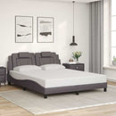 vidaXL szürke műbőr ágykeret Viana matrac nélkül 160x200 cm
