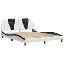 vidaXL fehér és fekete műbőr ágykeret Viana matrac nélkül 160 x 200 cm