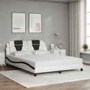 vidaXL fehér és fekete műbőr ágykeret Viana matrac nélkül 160 x 200 cm