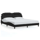 vidaXL fekete műbőr ágykeret Viana matrac nélkül 180x200 cm