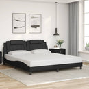 vidaXL fekete műbőr ágykeret Viana matrac nélkül 180x200 cm