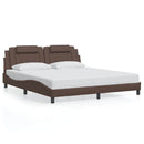 vidaXL barna műbőr ágykeret Viana matrac nélkül 180 x 200 cm