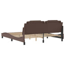 vidaXL barna műbőr ágykeret Viana matrac nélkül 180 x 200 cm