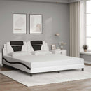 vidaXL fehér és fekete műbőr ágykeret Viana matrac nélkül 180x200 cm