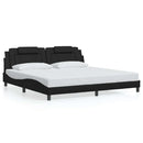 vidaXL fekete műbőr ágykeret Viana matrac nélkül 200x200 cm