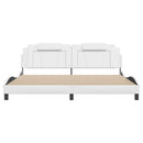 vidaXL fehér műbőr ágykeret Viana matrac nélkül 200x200 cm