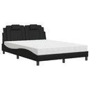 vidaXL fekete műbőr ágy Viana matraccal 140 x 190 cm
