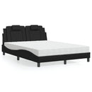 vidaXL fekete műbőr ágy Viana matraccal 140 x 190 cm