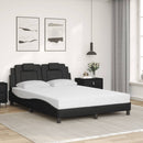 vidaXL fekete műbőr ágy Viana matraccal 140 x 200 cm