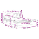 vidaXL szürke műbőr ágy Viana matraccal 140 x 200 cm