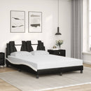 vidaXL fekete és fehér műbőr ágy Viana matraccal 140 x 200 cm