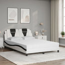 vidaXL fehér és fekete műbőr ágy Viana matraccal 140 x 200 cm