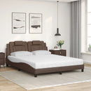 vidaXL barna műbőr ágy Viana matraccal 160 x 200 cm