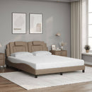 vidaXL cappuccino színű műbőr ágy Viana matraccal 160 x 200 cm
