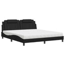 vidaXL fekete műbőr ágy Viana matraccal 180 x 200 cm