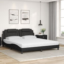 vidaXL fekete műbőr ágy Viana matraccal 180 x 200 cm