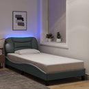 vidaXL világosszürke szövet ágykeret LED-del 80 x 200 cm