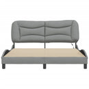 vidaXL világosszürke szövet ágykeret LED-ekkel matrac nélkül Hvar 160 x 200 cm