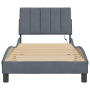 vidaXL sötétszürke bársony ágykeret LED-ekkel matrac nélkül Hanko 80 x 200 cm