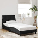 vidaXL fekete bársony ágykeret LED-ekkel matrac nélkül Hanko 90 x 190 cm