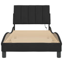 vidaXL fekete bársony ágykeret LED-ekkel matrac nélkül Hanko 90 x 190 cm