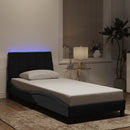 vidaXL fekete bársony ágykeret LED-ekkel matrac nélkül Hanko 90 x 190 cm