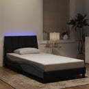 vidaXL fekete bársony ágykeret LED-ekkel matrac nélkül Hanko 100 x 200 cm