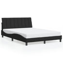 vidaXL fekete bársony ágykeret LED-ekkel matrac nélkül Hanko 140 x 190 cm