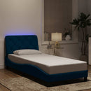 vidaXL kék bársony ágykeret LED-ekkel matrac nélkül 80 x 200 cm
